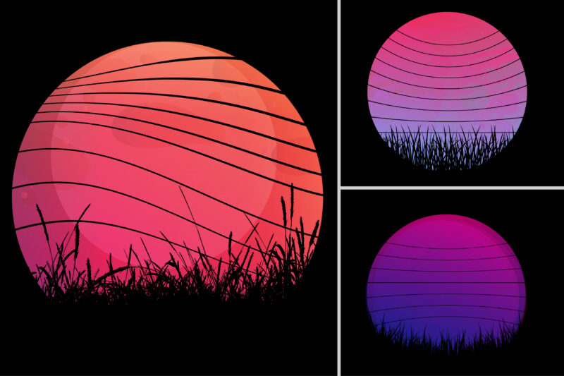 Sunset Colorful Background for T-Shirt Design