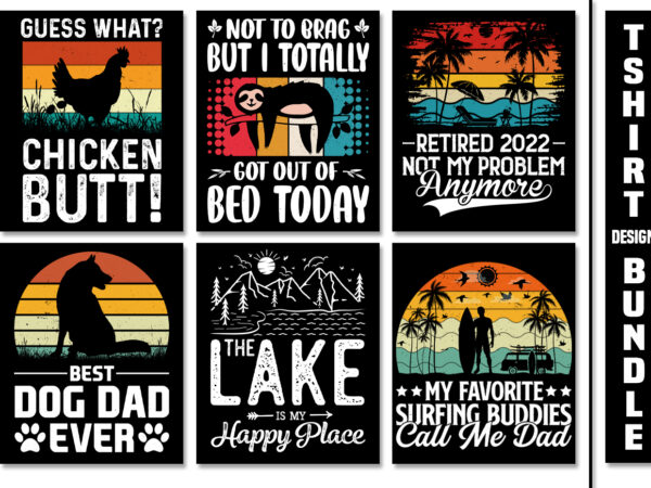 Sunset t-shirt design bundle