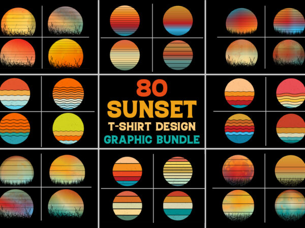 Sunset t-shirt design graphic bundle Sunset t-shirt design graphic bundle