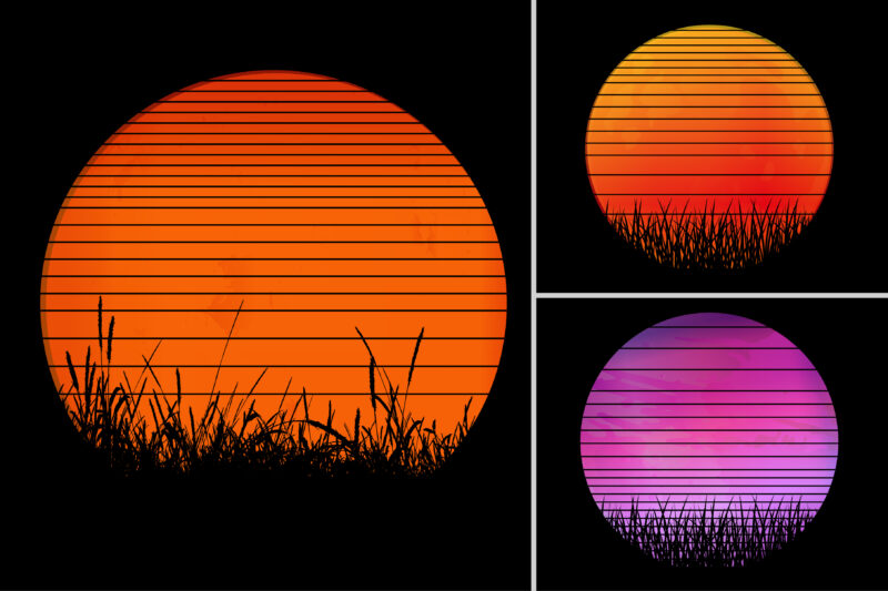 Sunset Colorful Background for T-Shirt Design