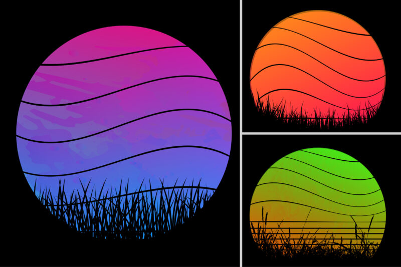 Sunset Colorful Background for T-Shirt Design