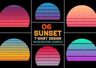 Sunset Vintage Retro Grunge Background For T-Shirt Design