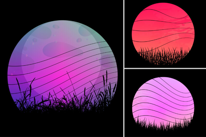 Sunset Colorful Background for T-Shirt Design