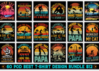 Sunset Vintage Retro T-Shirt Design Bundle