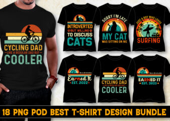 Sunset Vintage T-Shirt Design Bundle