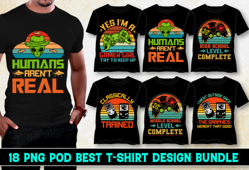 Sunset Retro Vintage T-Shirt Design Bundle