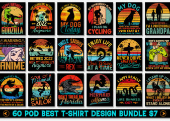 Sunset Vintage T-Shirt Design Bundle