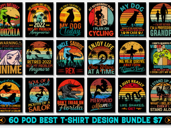 Sunset vintage t-shirt design bundle