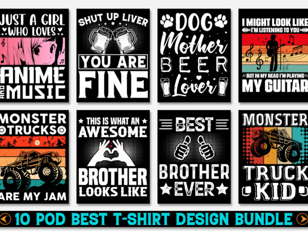 T-shirt design bundle-pod best selling t-shirt design bundle