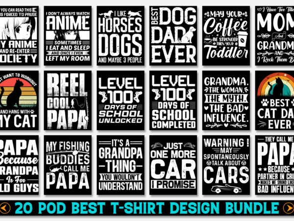 T-shirt design bundle-pod best selling t-shirt design bundle