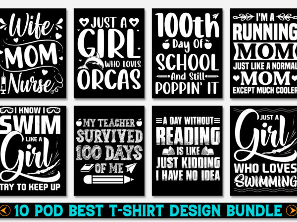 T-shirt design bundle-pod trendy best selling t-shirt design bundle