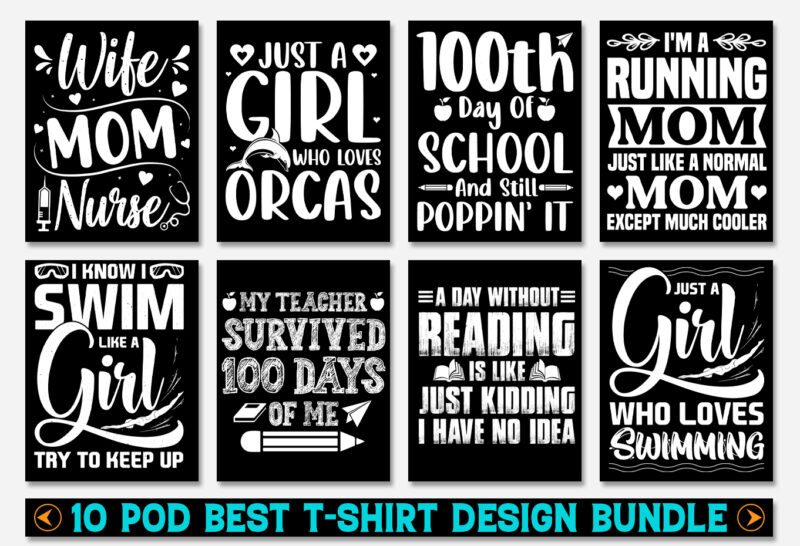 T-Shirt Design Bundle-POD Trendy Best Selling T-Shirt Design Bundle