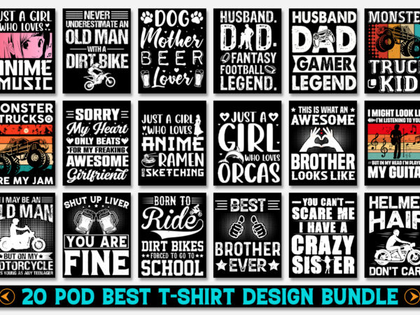 T-shirt design bundle-pod trendy best selling t-shirt design bundle