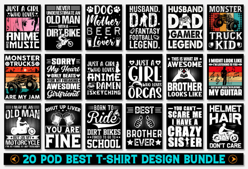 T-Shirt Design Bundle-POD Trendy Best Selling T-Shirt Design Bundle