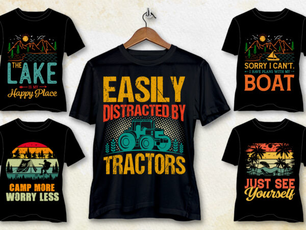 Retro vintage t-shirt design bundle