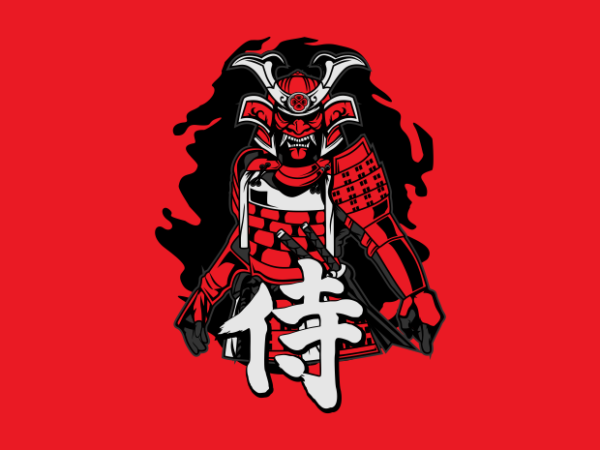 The red samurai t shirt designs for sale