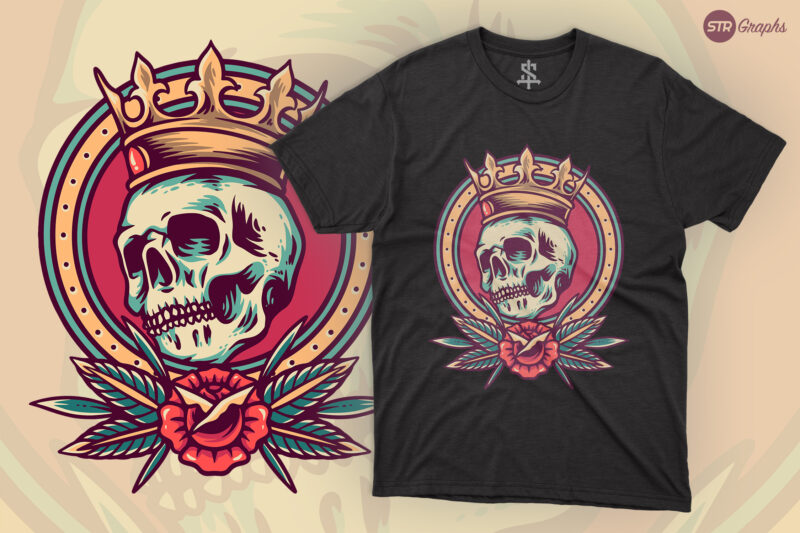 Skull King – Retro Illustration