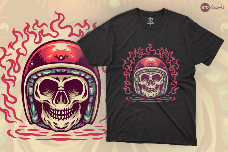 Skull Rider – Retro Illustration