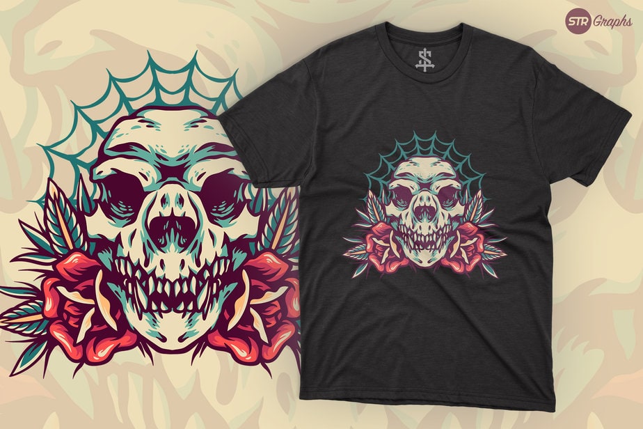 Wolf Skull - Retro Illustration - Buy t-shirt designs