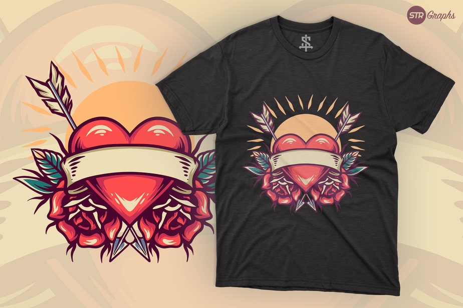 Love And Arrows - Retro Illustration - Buy t-shirt designs