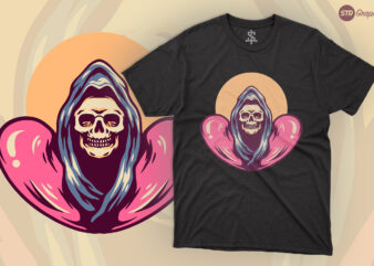 Skull Broken Heart -m Retro Illustration t shirt template vector