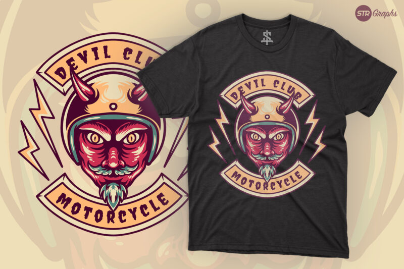 Devil Club Motorcycle – Retro Illustration