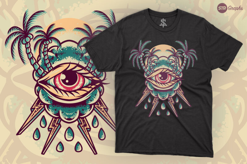 Summer Eye - Retro Illustration - Buy t-shirt designs