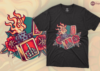 Fire Lighter – Retro Illustration t shirt graphic design