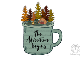 The Adventure Begins Fall Sublimation t shirt designs for sale