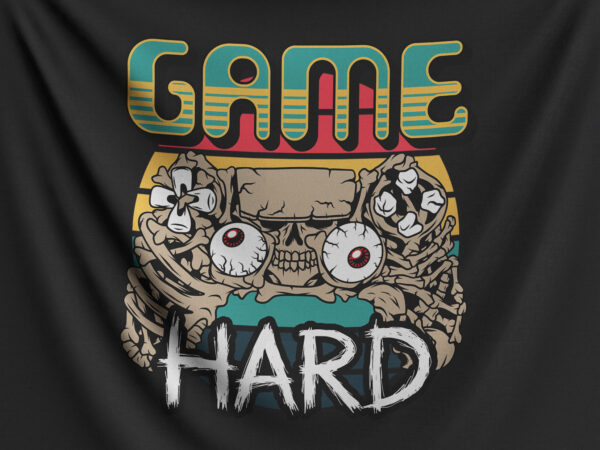Game hard t shirt design template