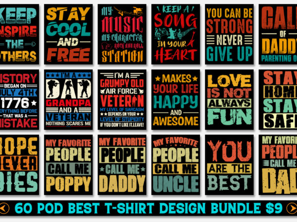 Typography t-shirt design bundle