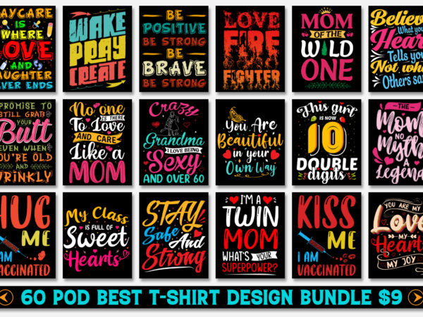 Typography t-shirt design bundle