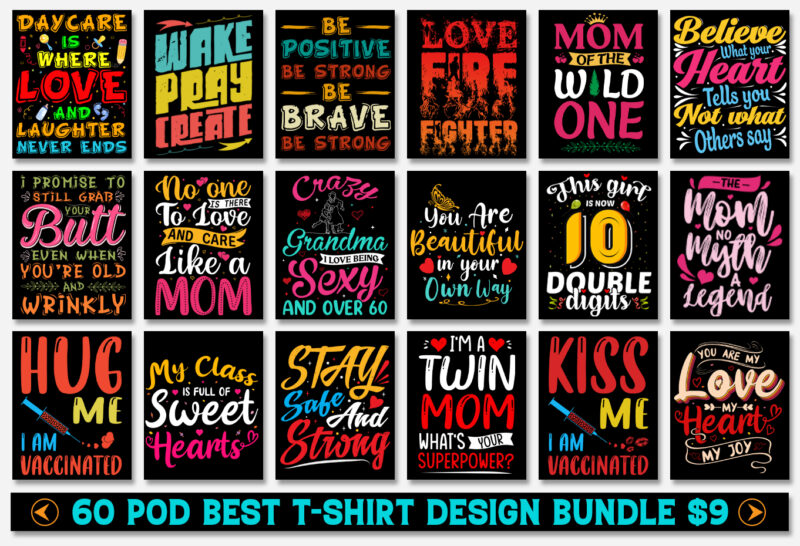 Typography T-Shirt Design Bundle