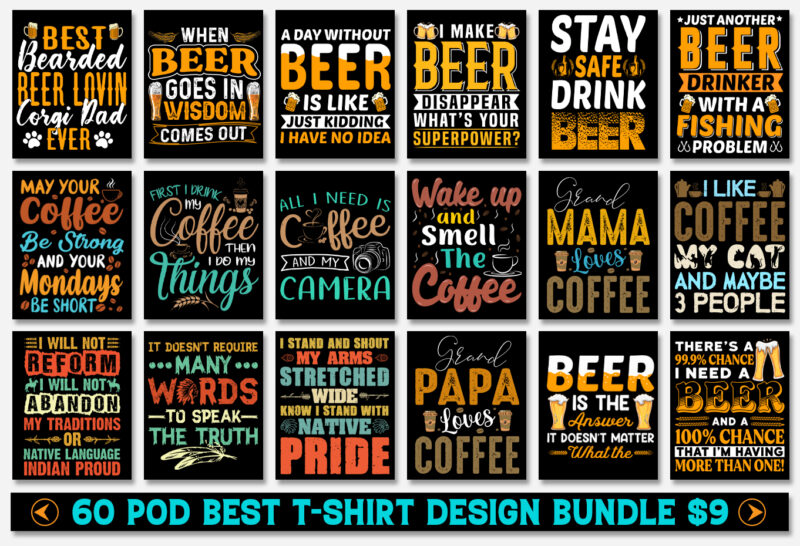 Typography T-Shirt Design Bundle