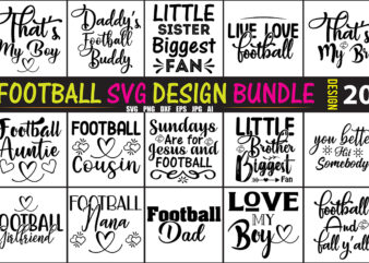 Football SVG Bundle t shirt graphic design