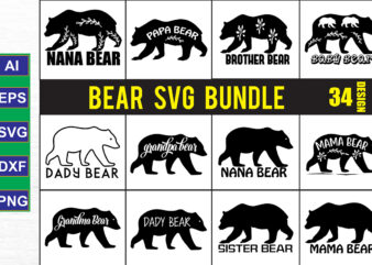 Bear SVG Bundle t shirt template