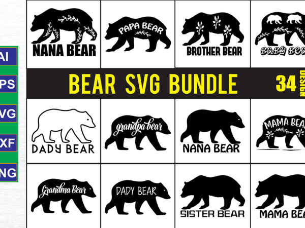 Bear svg bundle t shirt template