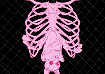 Pink Ribs Bat Pastel Goth Halloween Kawaii Skeleton Witch Svg, Bat Skeleton Halloween Svg, Bat Halloween Svg, Skeleton Halloween Svg