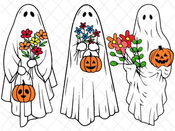 Groovy vintage floral ghost cute halloween spooky season svg, spooky season svg, groovy vintage floral ghost cute halloween svg, floral ghost cute svg, ghost cute halloween svg t shirt design template