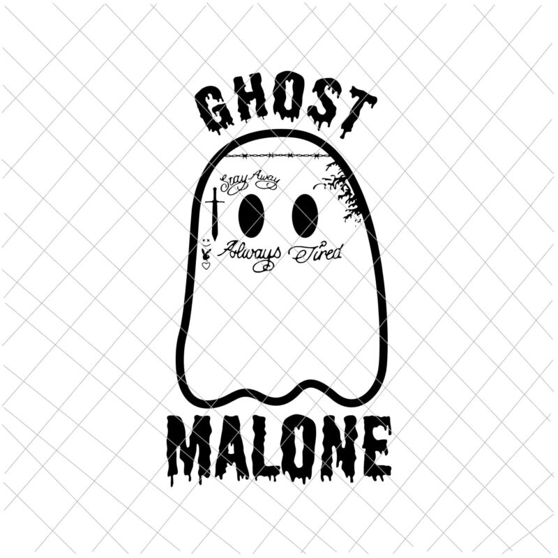 Ghost Malone Svg, Funny Halloween Spooky Season Fall Svg, Season Cute Ghost Malone Svg, Halloween Spooky Season Svg