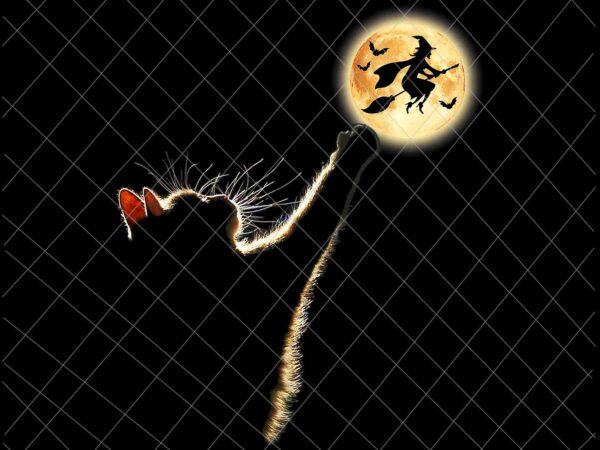Cat catching the moon png, funny cat halloween png, cat moon halloween png, cat halloween png t shirt vector file
