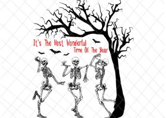 it’s the most wonderful time of the year dancing skeleton halloween svg, funny halloween dancing skeleton svg, funny autumn design