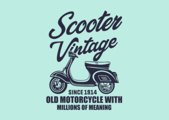 VINTAGE BLUE SCOOTER t shirt vector art