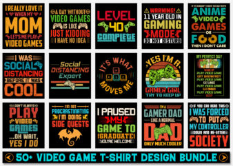 Video Game T-Shirt Design Bundle-Video Game Lover T-Shirt Design Bundle