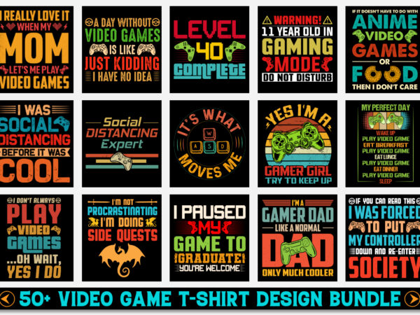 Video game t-shirt design bundle-video game lover t-shirt design bundle