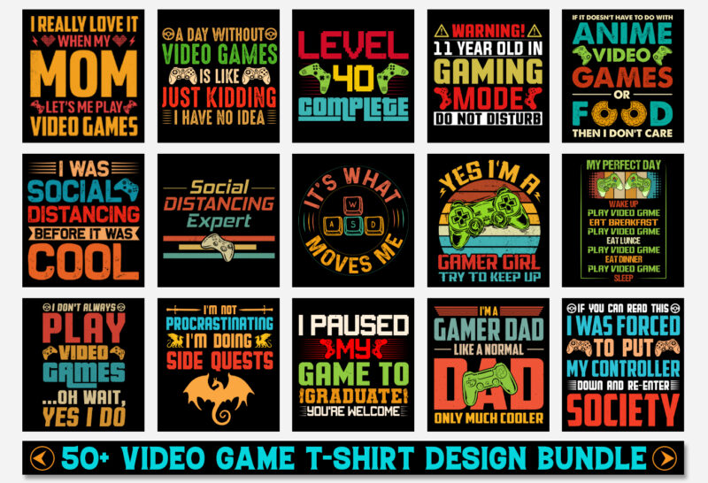 Video Game T-Shirt Design Bundle-Video Game Lover T-Shirt Design Bundle