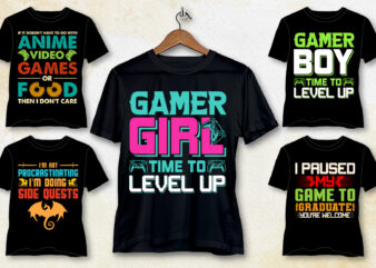 Video Game T-Shirt Design Bundle