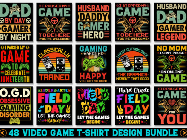 Video game t-shirt design bundle-video game lover t-shirt design bundle