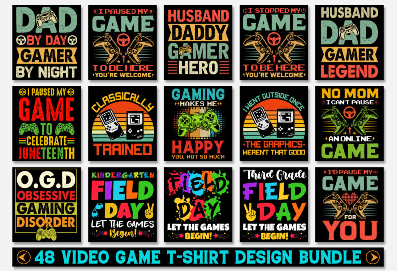 Video Game T-Shirt Design Bundle-Video Game Lover T-Shirt Design Bundle