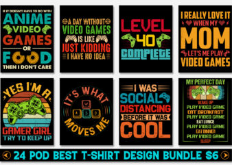 Video Game T-Shirt Design Bundle